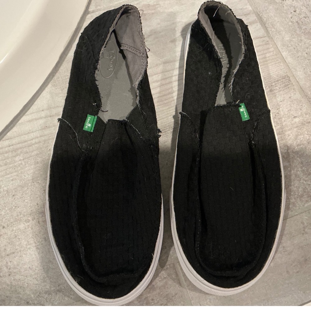 Sanuk Sidewalk Surfer Loafers Mens Size 11 Black